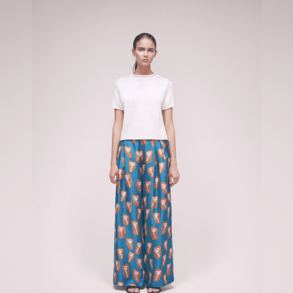 Samuji abstract print wide leg pants